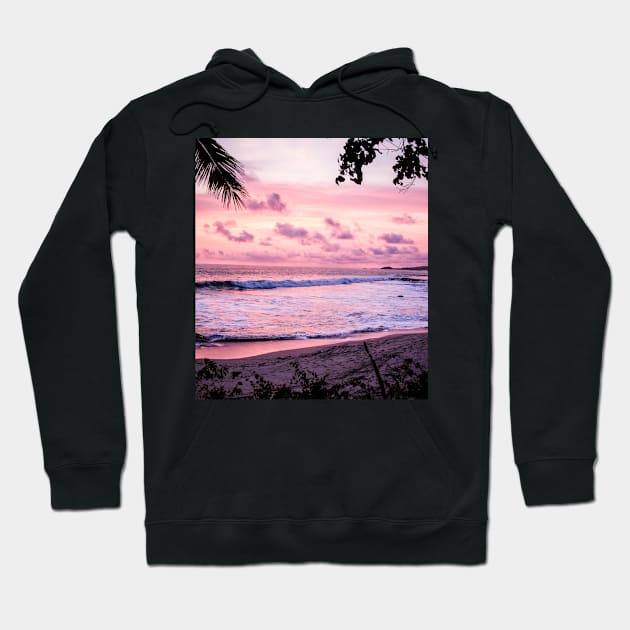 Pink Sunset Beach Hoodie by NewburyBoutique